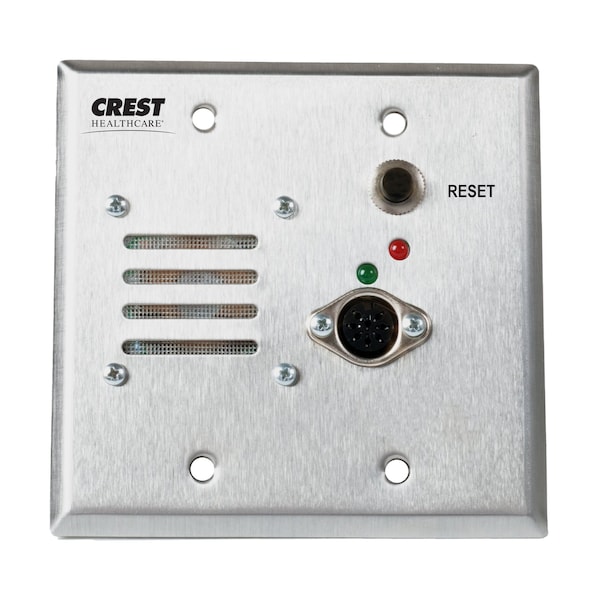 Single Patient Station, Crest replacement for Rauland, 8-pin DIN, 2-gang